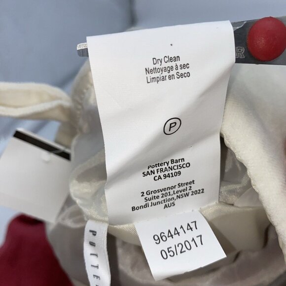 Pottery Barn Velvet Christmas Stocking Holiday Monogrammed Lg1 Red Cream 19 inch - Picture 5 of 10